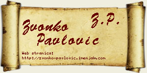 Zvonko Pavlović vizit kartica